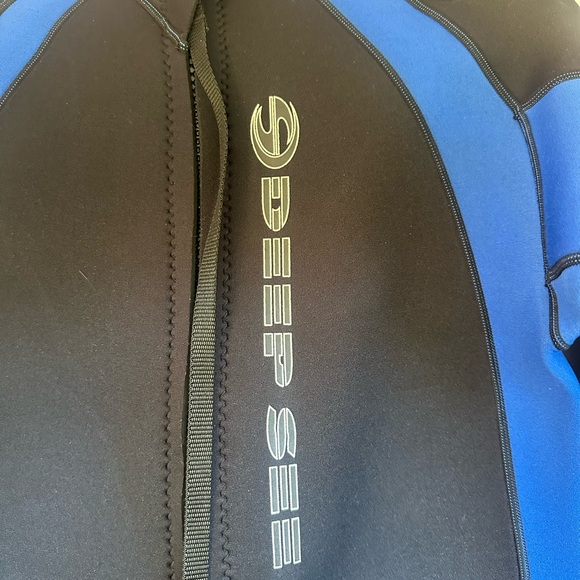 Deep See 3mm Mens Full Wetsuit XL Zipper Long Sleeve Knee Pads Neoprene - Picture 6 of 12